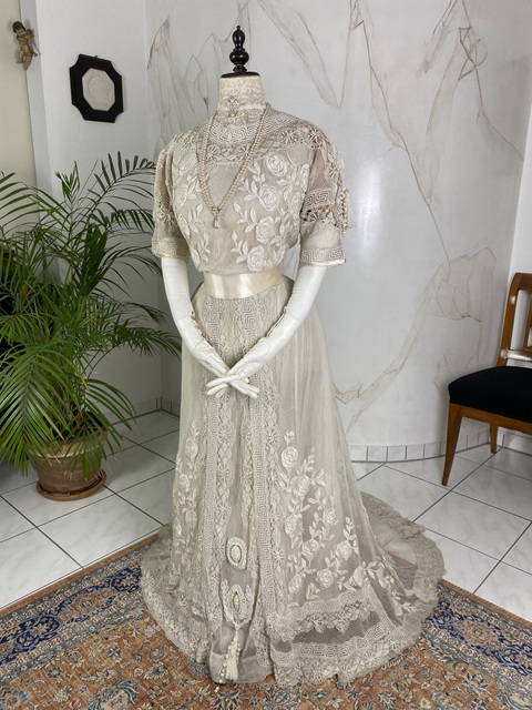 3 antique PAQUIN Dress 1908