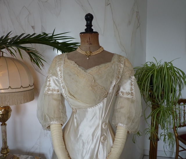 1 antique edwardian wedding dress 1909