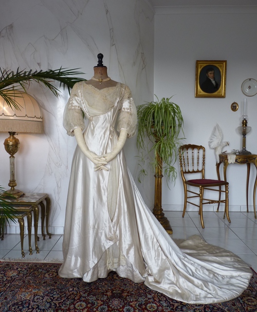 antique edwardian wedding dress 1909