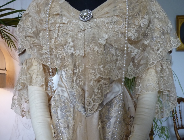 4 antique evening gown Worth 1910