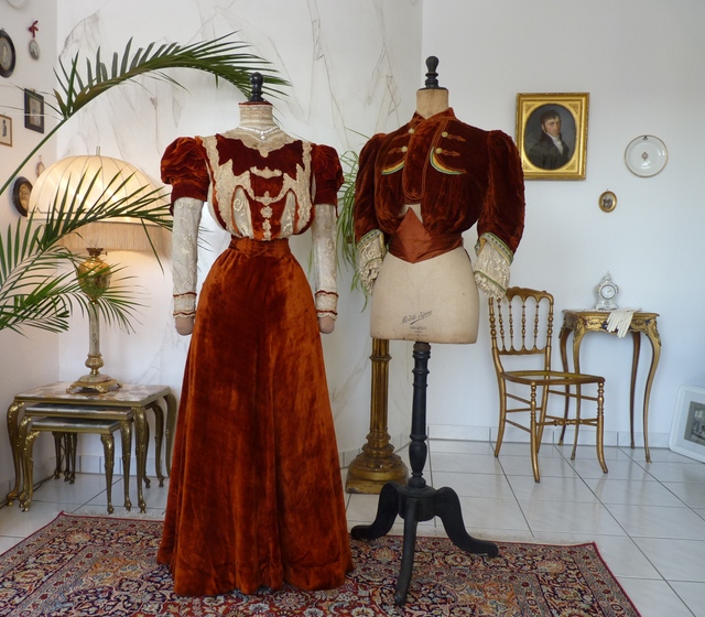 antique dress, dress 1901, antique gown, gown 1901, antique walking dress, antique visiting ensemble