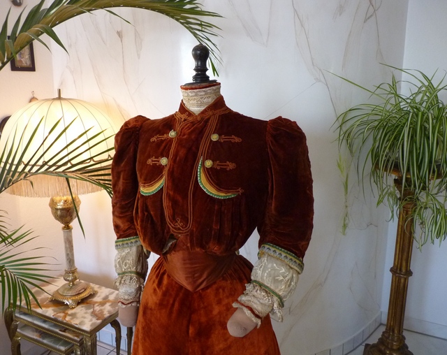 antique dress, dress 1901, antique gown, gown 1901, antique walking dress, antique visiting ensemble