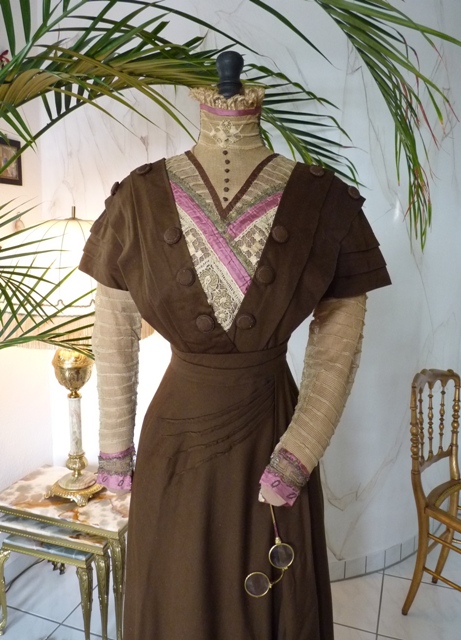 Art Noveau Dress, Art Nouveau Gown, antique gown, antique dress, Dress 1910, gown 1910, antique cashmere gown, antique afternoon dress, abito antico, antique reception dress, antique dinner dress