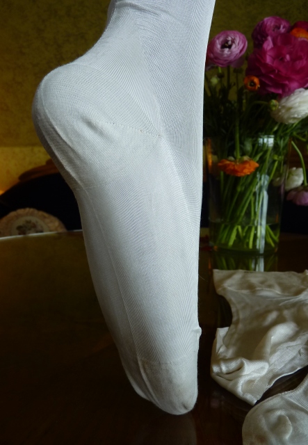 7 antique silk stocking