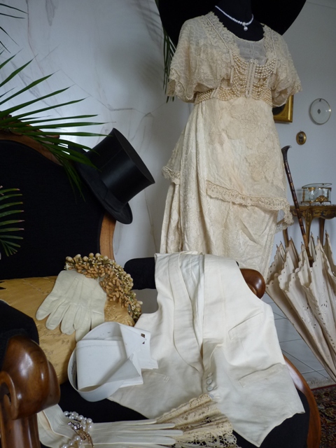 antikes Kleid, antiker Hut, Kleid 1910, edwardianisches Kleid, 1900, Kostüm 1910, Mode um 1910, antike Kleidung, Jugendstil Kleid, Art Deco Kleid
