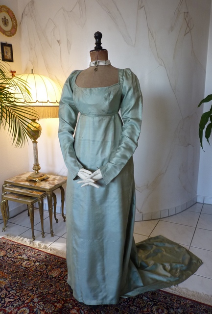 2 antique silk dress 1800