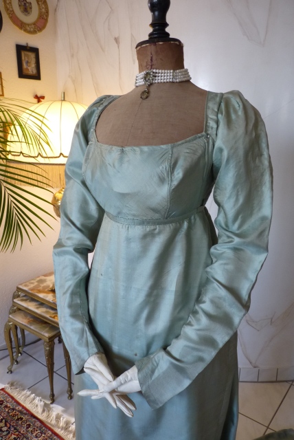 3 antique silk dress 1800