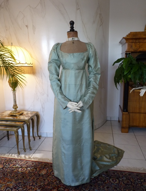 antique silk dress 1800