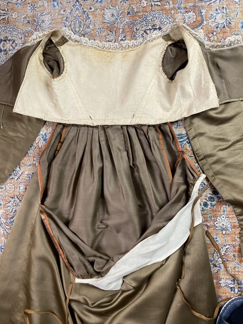 34 antique empire silk dress 1805