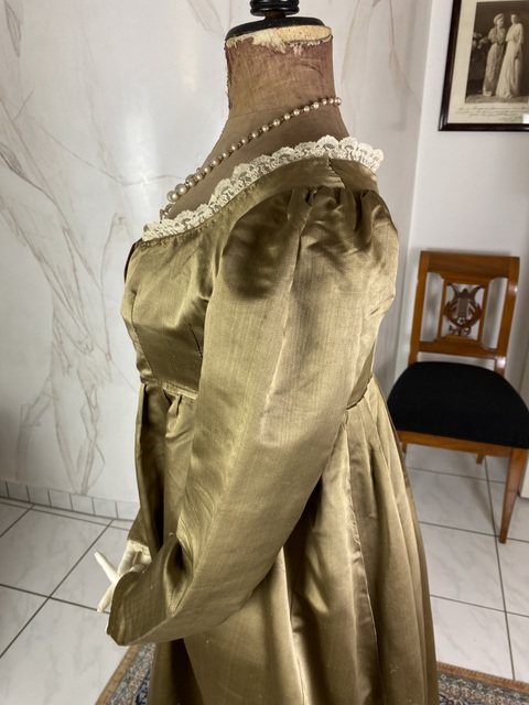 8 antique empire silk dress 1805