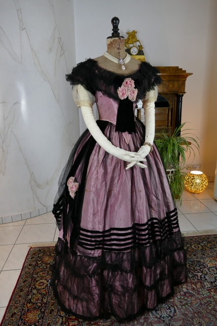 2 antique crinoline ball gown 1855