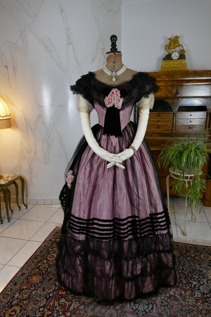 antique crinoline ball gown 1855