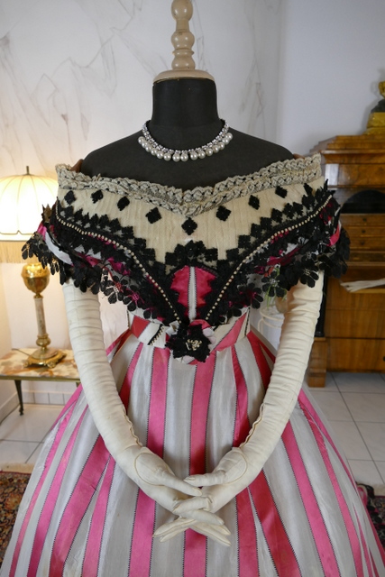 1 antique evening dress 1860