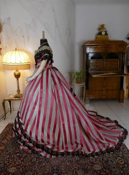 antique evening dress 1860
