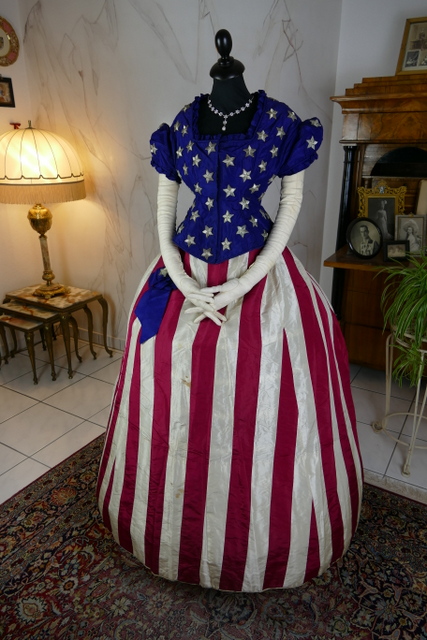 2 antique independence day ball gown 1866
