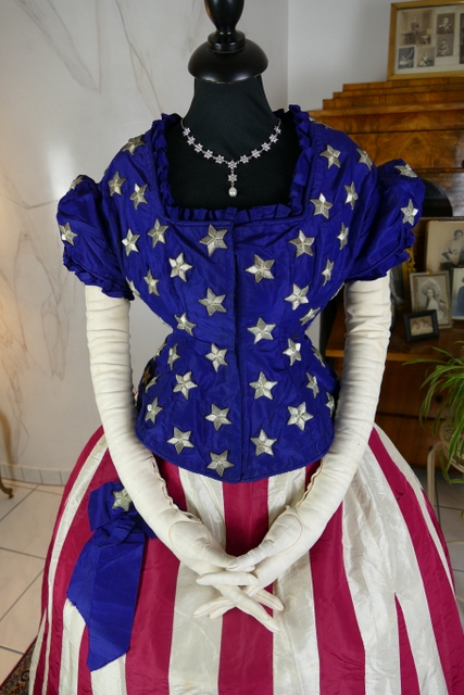 3 antique independence day ball gown 1866