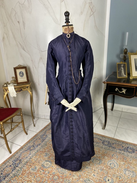 2 antique travel bustle dress 1875