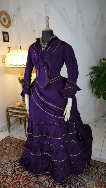 3 antique bustle dress 1874