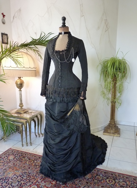 2 antique mourning dress 1879
