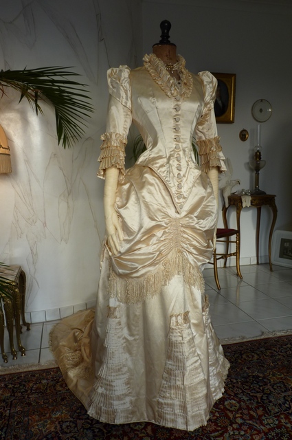 12 antique bustle wedding gown 1879