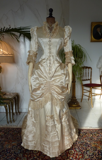 17 antique bustle wedding gown 1879