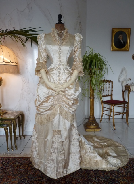19 antique bustle wedding gown 1879