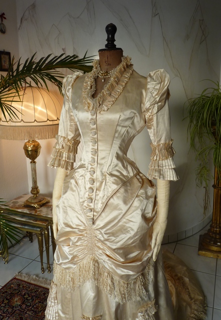 4 antique bustle wedding gown 1879