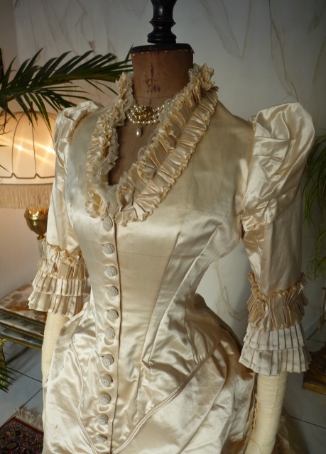 5 antique bustle wedding gown 1879