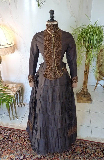 2 antique bustle gown