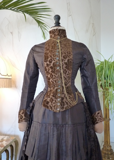 3 antique bustle gown