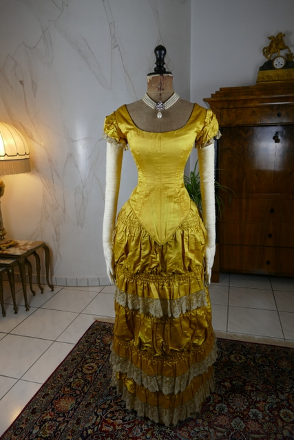 2 antique bustle dress 1882