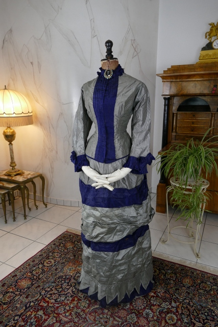 2 antique bustle dress 1884