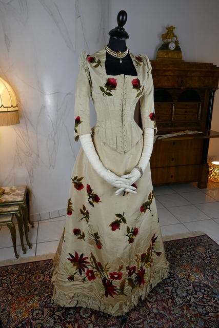2 antique bustle dress 1880