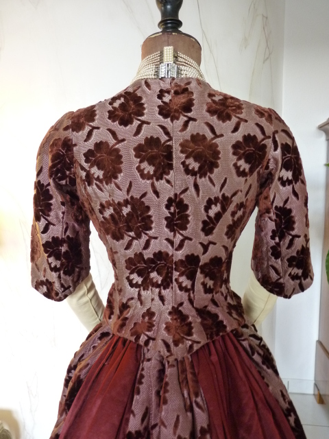 24 antique bustle gown 1884