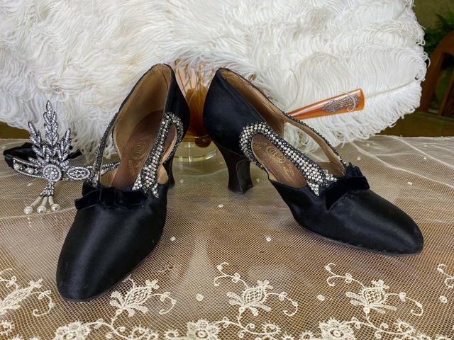 2 antique grand luxe evening shoes 1920s