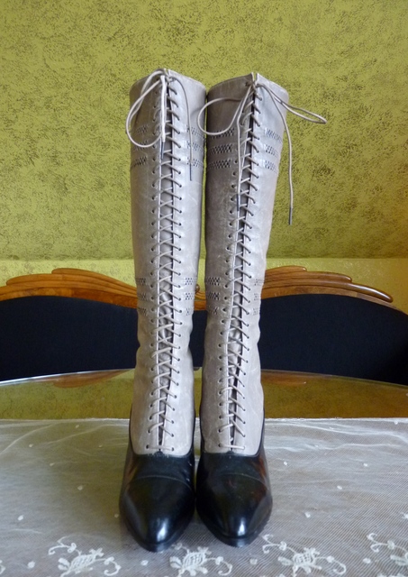 2 antique knee boots 1905