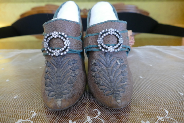 3 antique rococo shoes 1730