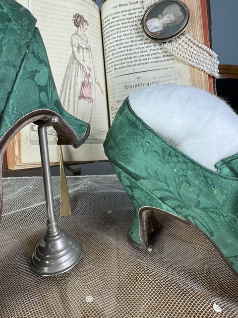 3 antique rococo shoes 1780