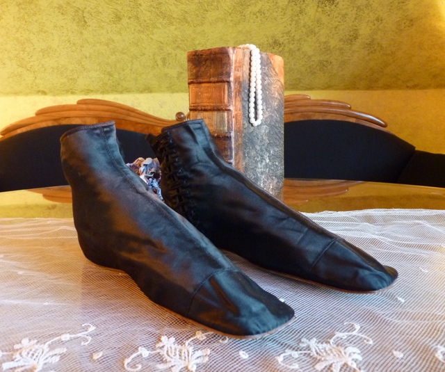 3 antique romantic period boots 1930