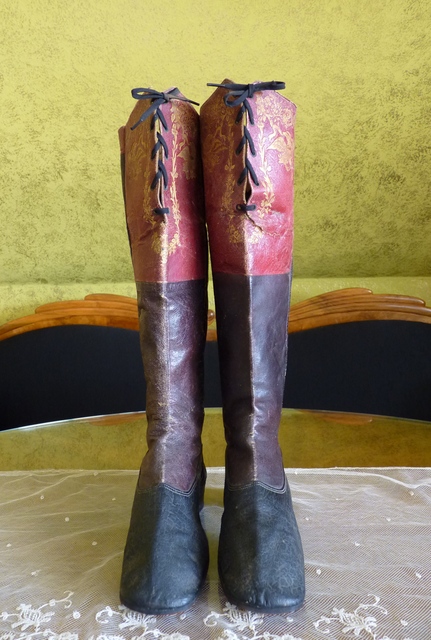 2 antique riding boots 1850