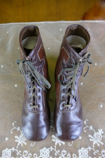 2 antique childrens boots 1860