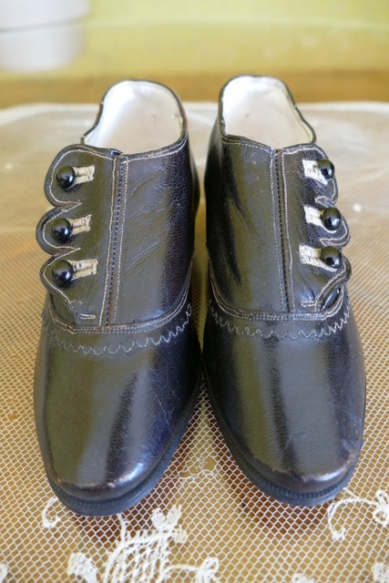 2 antique victorian pattern shoes 1870