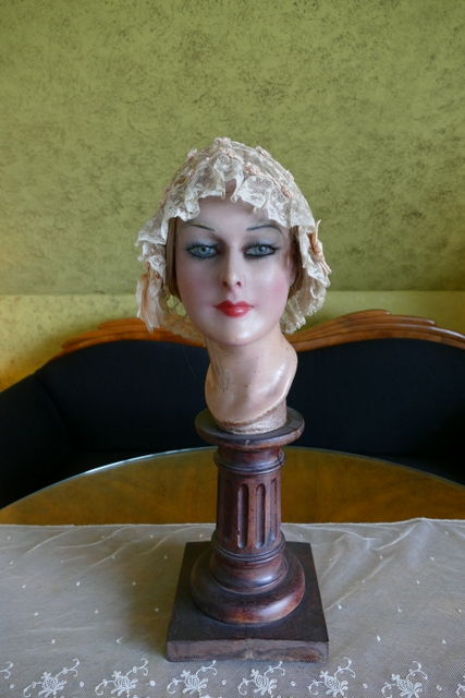 2 antique boudoir bonnet 1920