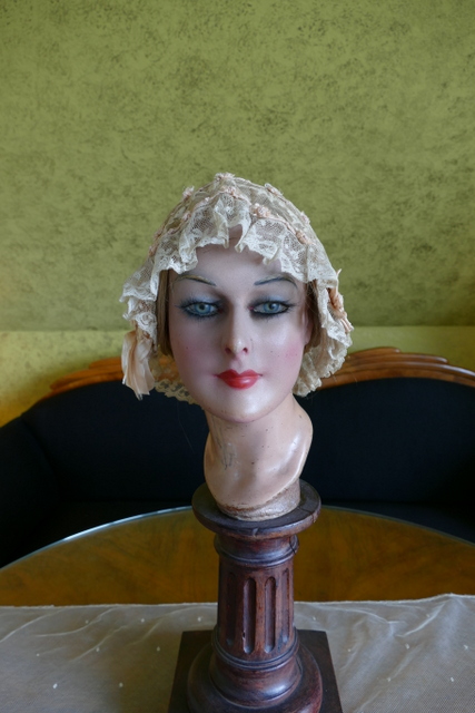 3 antique boudoir bonnet 1920