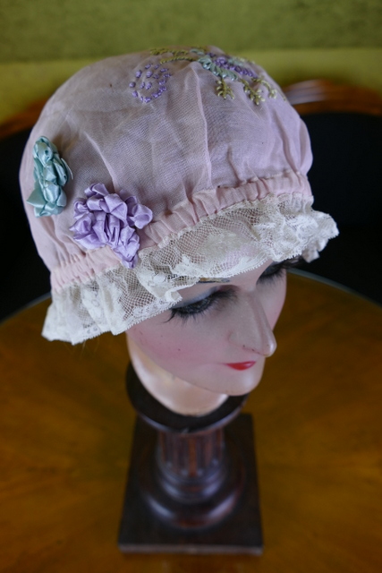 7 antique lilac boudoir cap 1920
