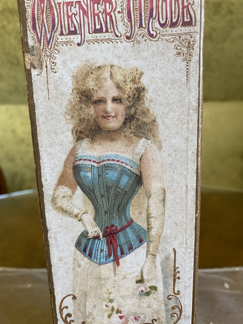 2 antique corset box 1895