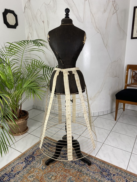8 antique wire hoop skirt 1860