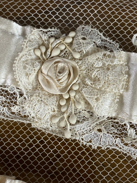 6 antique wedding garters 1910s