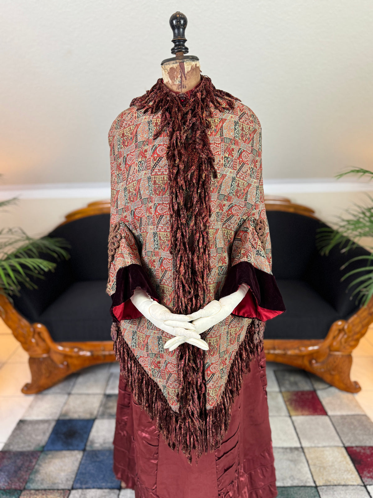 Antiker viktorianischer Paisley-Dolman, ca. 1880