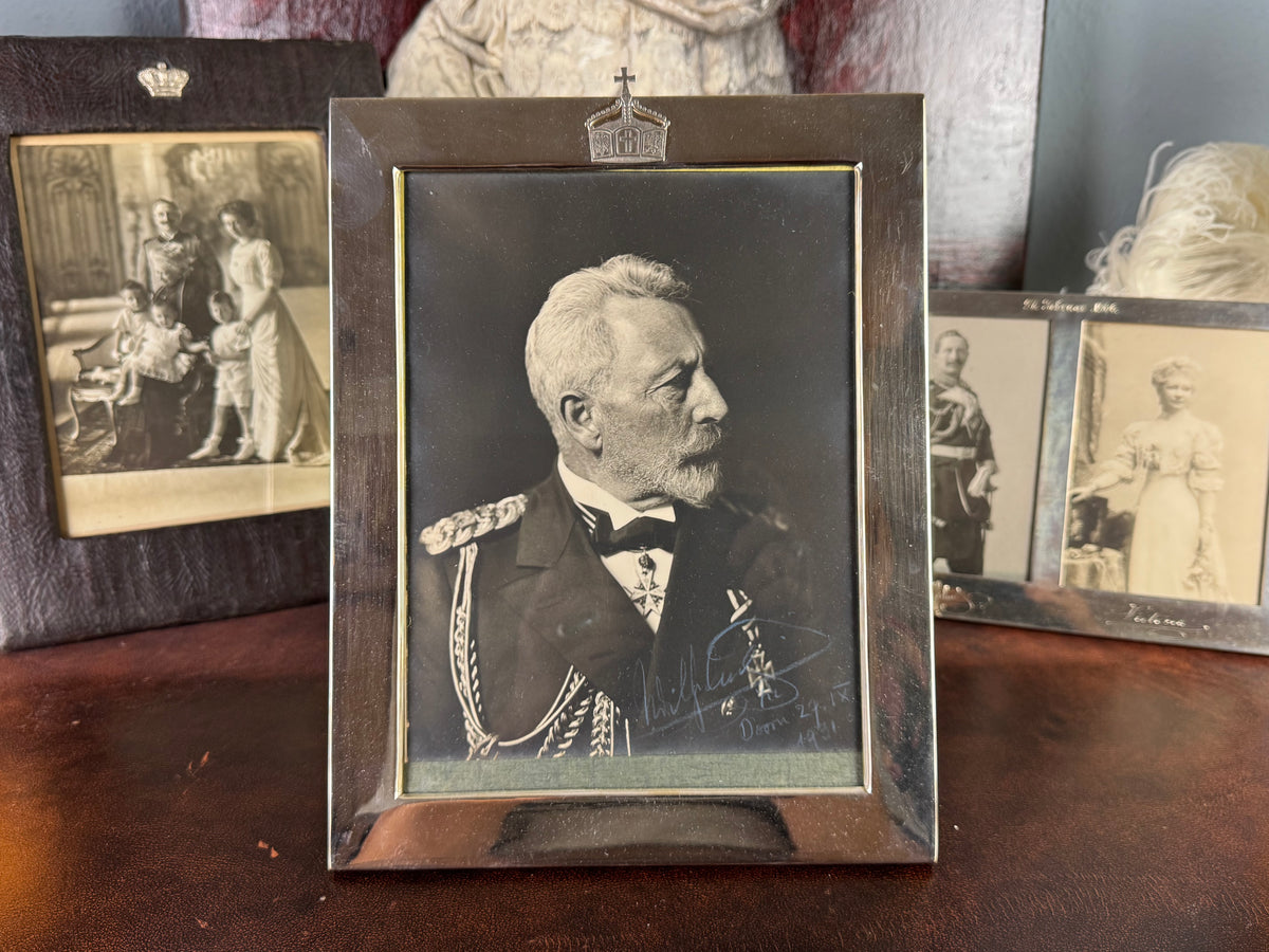 Silver Presentation Frame of Emperor Wilhelm II – Photograph with Original 1931 Signature